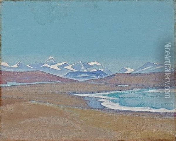 Himalayas From Ting-kye Dzong Oil Painting - Nikolai Konstantinovich Roerich