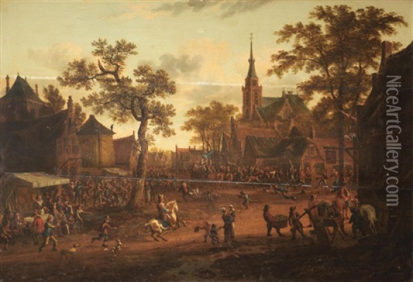 A Village Kermesse Oil Painting - Cornelis Droochsloot