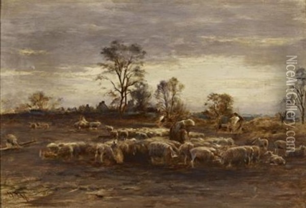 Tending The Flock Oil Painting - William Darling MacKay