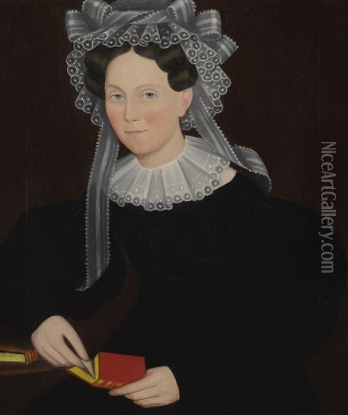 Portrait Of Elizabeth Mygans Oil Painting - Ammi Phillips
