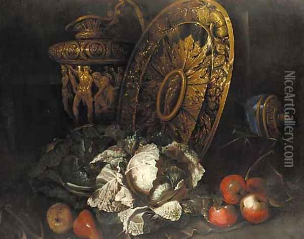 Cabbages Oil Painting - Bartolommeo Bimbi