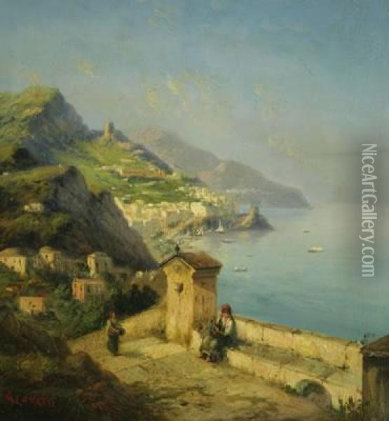Scorcio Di Costa Campana Oil Painting - August Lovatti