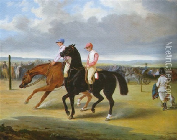 Au Manege, Avant La Course Oil Painting - Alfred De Dreux