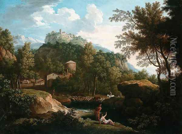Italian Landscape Oil Painting - Jacob De Heusch