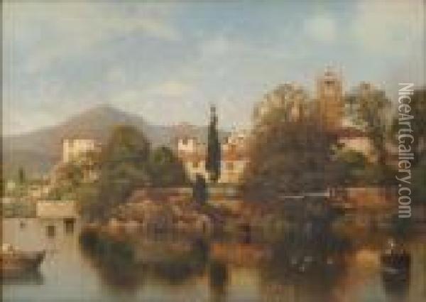 Reflections On A River Oil Painting - Henry Pember Smith