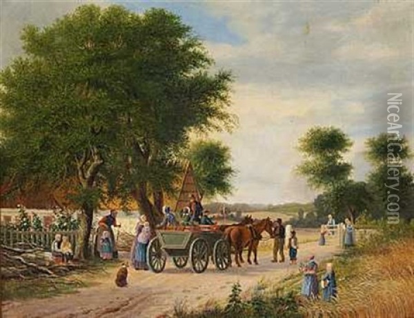 Afrejse Til Barnedab Oil Painting - Peter (Johann P.) Raadsig