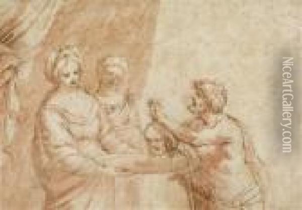 Salome Wird Dashaupt Des Hl. Johannes Prasentiert Oil Painting - Guido Reni