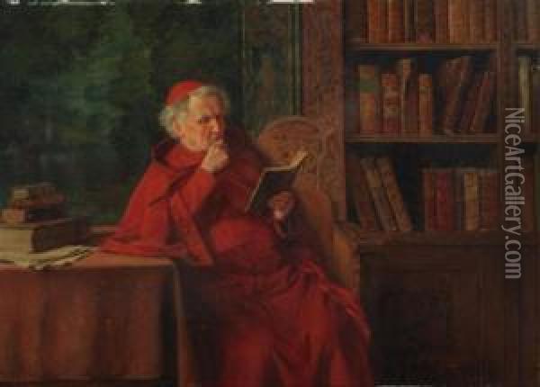 Cardinal Reading Oil Painting - Erwin Eichinger