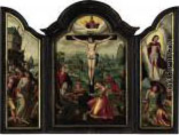 A Triptych Oil Painting - Pieter Coecke Van Aelst