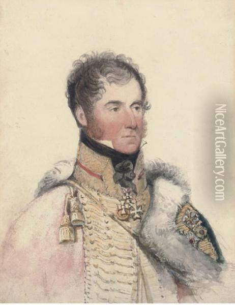Portrait Of The Marquis Of Anglesey, Bust-length, In Ceremonial Dress Oil Painting - George Richmond