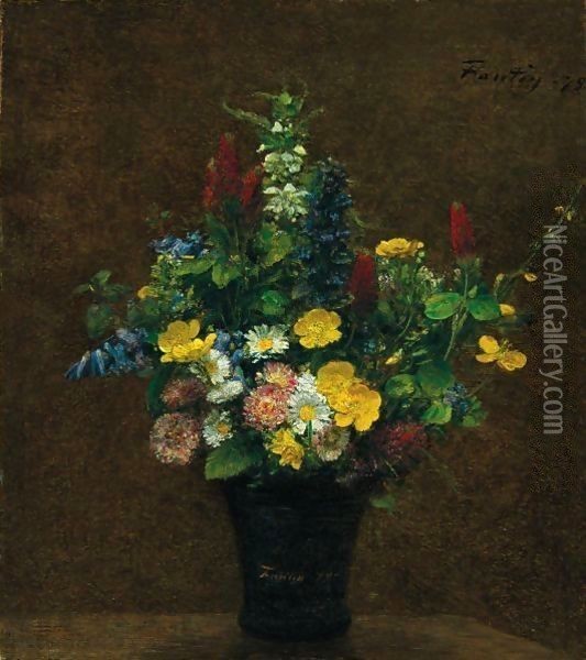 Fleurs Des Champs Oil Painting - Ignace Henri Jean Fantin-Latour