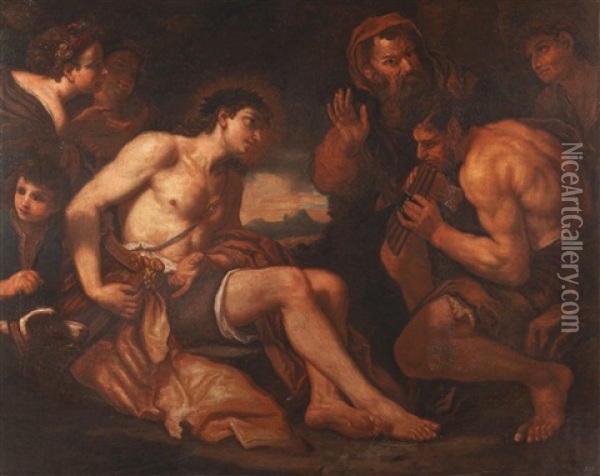 The Musical Contest Between Apollo And Marsyas Oil Painting - Johann Carl Loth