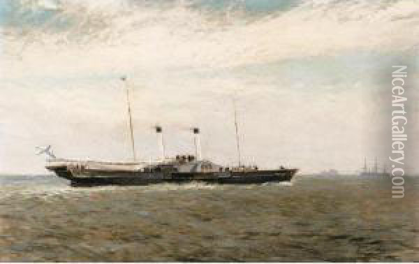 The Imperial Yacht, Strelna Oil Painting - Nikolai Nikolaievich Gritsenko