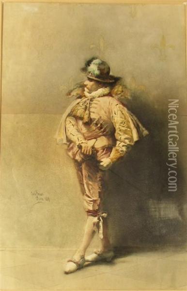 Man With Sword Oil Painting - Carlo Ferrari