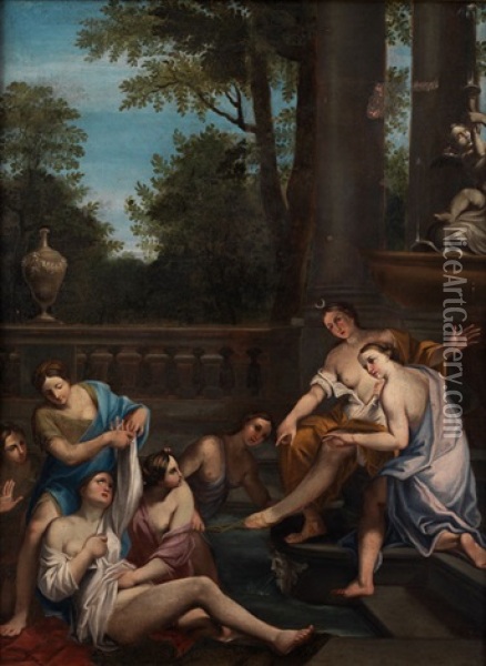 Diana Entdeckt Die Schwangerschaft Callistos Oil Painting - Marc Antonio Franceschini