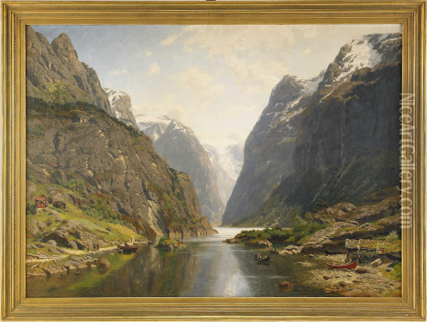 Loen Oil Painting - Niels Bjornson Moller