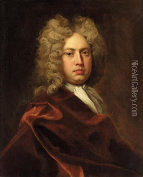 Portrait Of William Harvey, Mayor Of Norwich Oil Painting - Michael Dahl