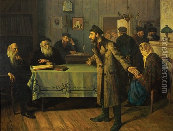 The Divorce (get) Oil Painting - Yehuda Pen