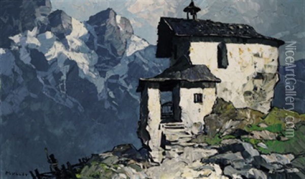 Kapelle (wendelstein ?) Oil Painting - Oskar Mulley