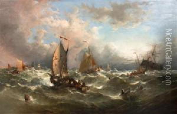 Rescue At Sea Oil Painting - William Harry Williamson