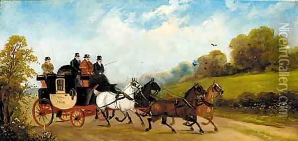 A coach and four Oil Painting - Philip H. Rideout