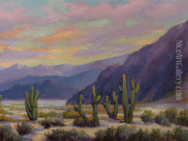 Desert Scene Oil Painting - Una Gray