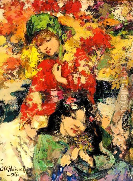 Flowers Of Japan Oil Painting - Edward Atkinson Hornel