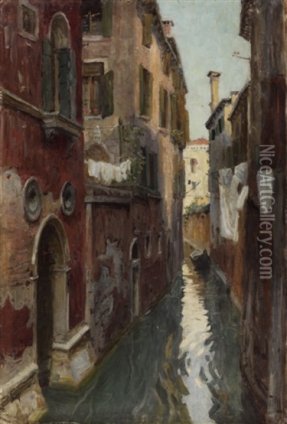 Venetian Canal Oil Painting - Genrich Genrikovich Schmidt