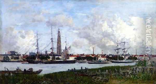 Antwerp, the Port Oil Painting - Eugene Boudin