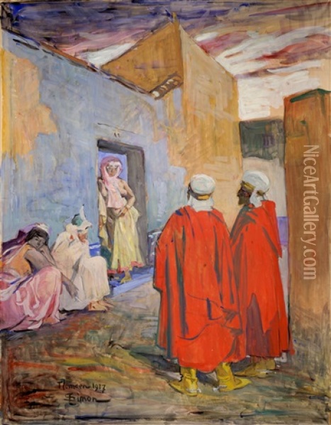 Scene Orientaliste, Tlemcen Oil Painting - Lucien Simon