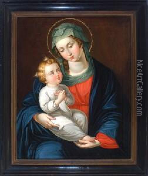 Madonna Mit Jesusknabe Oil Painting - Ludwig Caspar Weiss