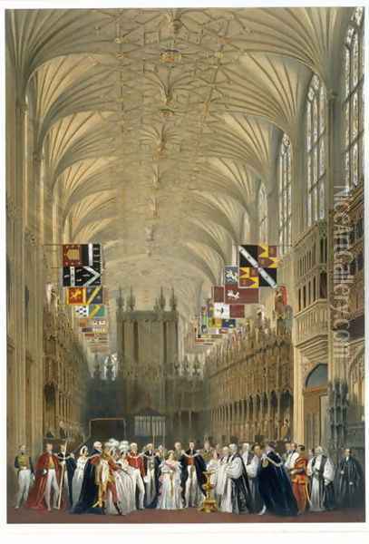 Interior of St Georges Chapel, 1838 Oil Painting - James Baker Pyne