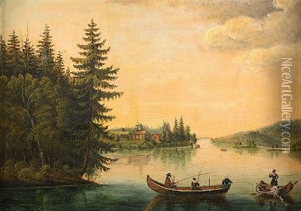 Utsigt Af Haminanlaks Oil Painting - Charlotta Munck af Fulkia
