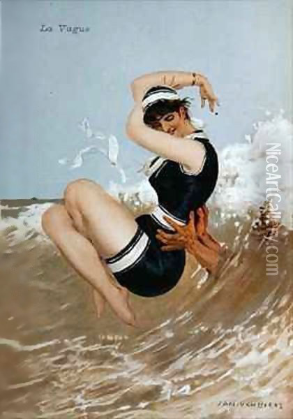 The wave Oil Painting - Jan van Beers