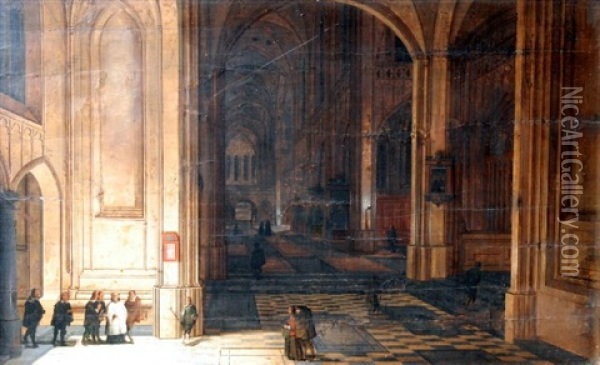 Cathedral Interior Oil Painting - Peeter Neeffs the Younger