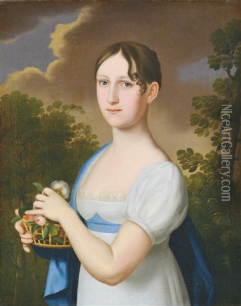 Female Portrait (steinhaus Susanna) Oil Painting - Jozsef Czauczig
