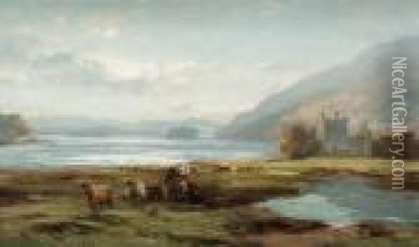 Kilchurch Castle, Loch Awe Oil Painting - David Farquharson