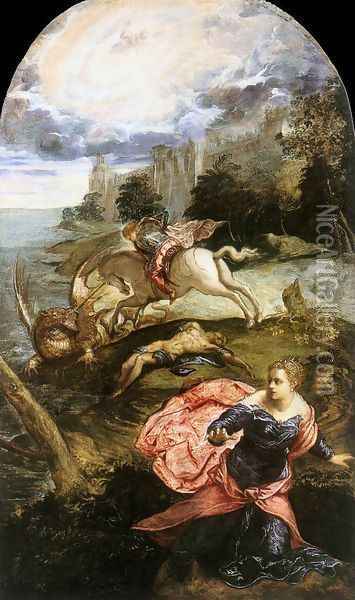 St. George and the Dragon 1555-58 Oil Painting - Jacopo Tintoretto (Robusti)