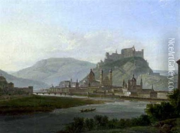 Blick Auf Salzburg Oil Painting - Joseph (Charles) Cogels