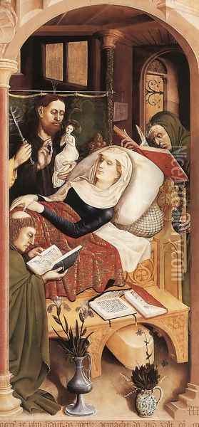 The Death of the Virgin (detail) 1437 Oil Painting - Hans Multscher