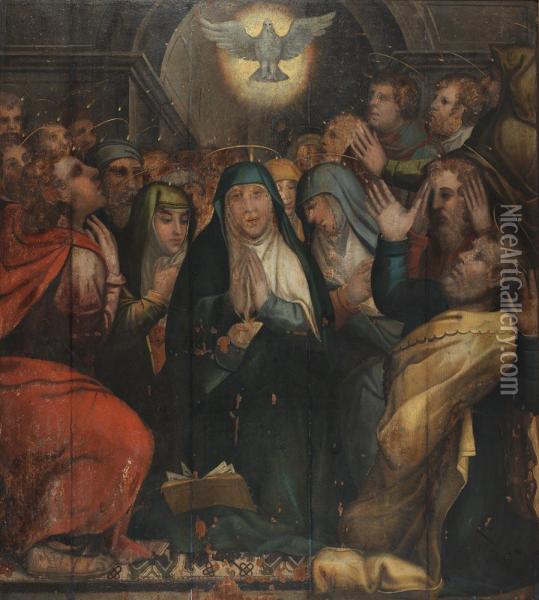 Pentecostes Oil Painting - Diogo De Contreiras