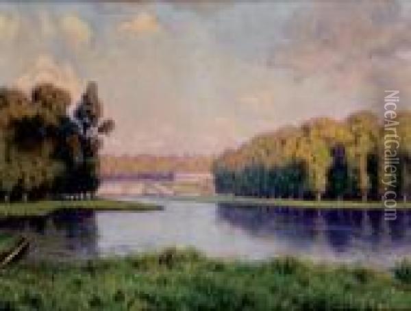 Plan D'eau A Versailles Oil Painting - Maurice Chabas