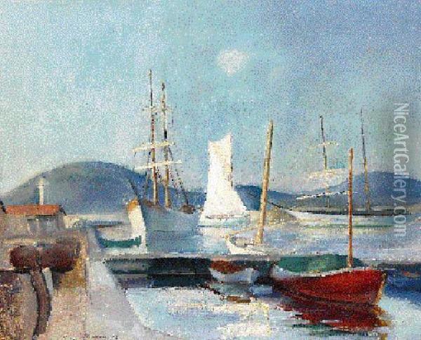 Sailing Boats Oil Painting - Henri Ottmann