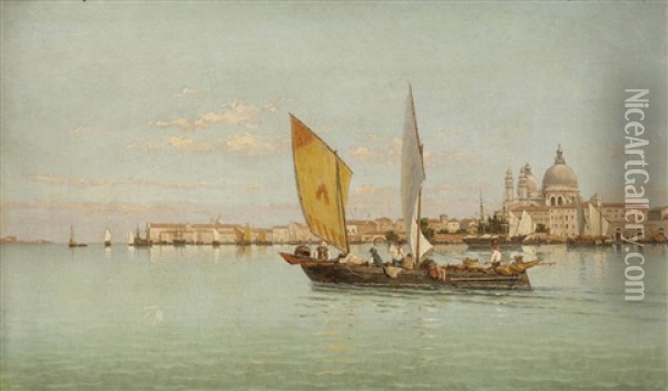 Fischerboot Vor Venedig Oil Painting - Pietro Galter