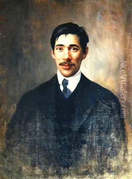 Portrait of Korney Chukowsky, c.1909 Oil Painting - Ivan Kirillovich Parkhomenko