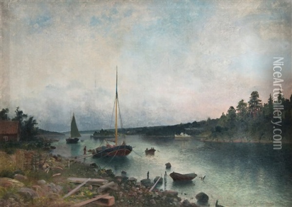 View Of The Archipelago Oil Painting - Carl Hallstroem