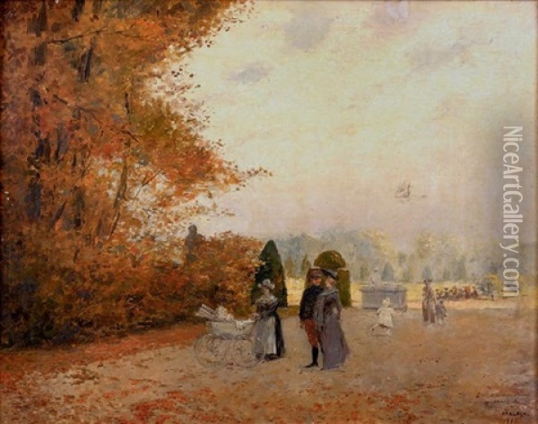 La Promenade Au Parc Oil Painting - Enrique Atalaya