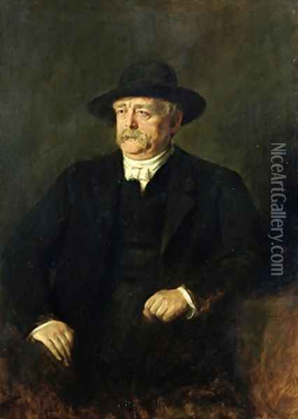 Chancellor Otto von Bismarck Oil Painting - Franz von Lenbach