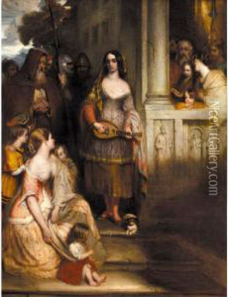 Poor Louise, The Glee Maiden, The Oil Painting - Robert Scott Lauder