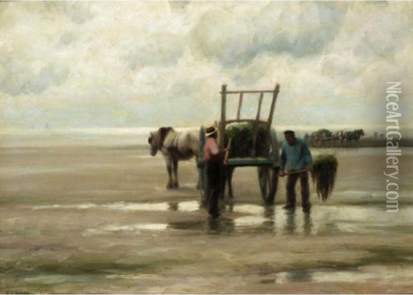 Kelp Gathering Oil Painting - William Edward Norton